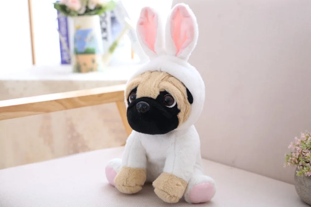 Small Plush 13cm Toys Pug Dog in 7 Costumes Cuddly Toy Teddy Plush Xing 