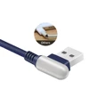Factory price solid L shape power cable sew cloth braided micro USB cable for Android/MP3/MP4
