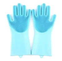 

Silicone gloves Eco Friendly Heat Resistant Silicone Scrubber Brush Kitchen Cleaning Glove Dish Washing Glove For Multi Purpose