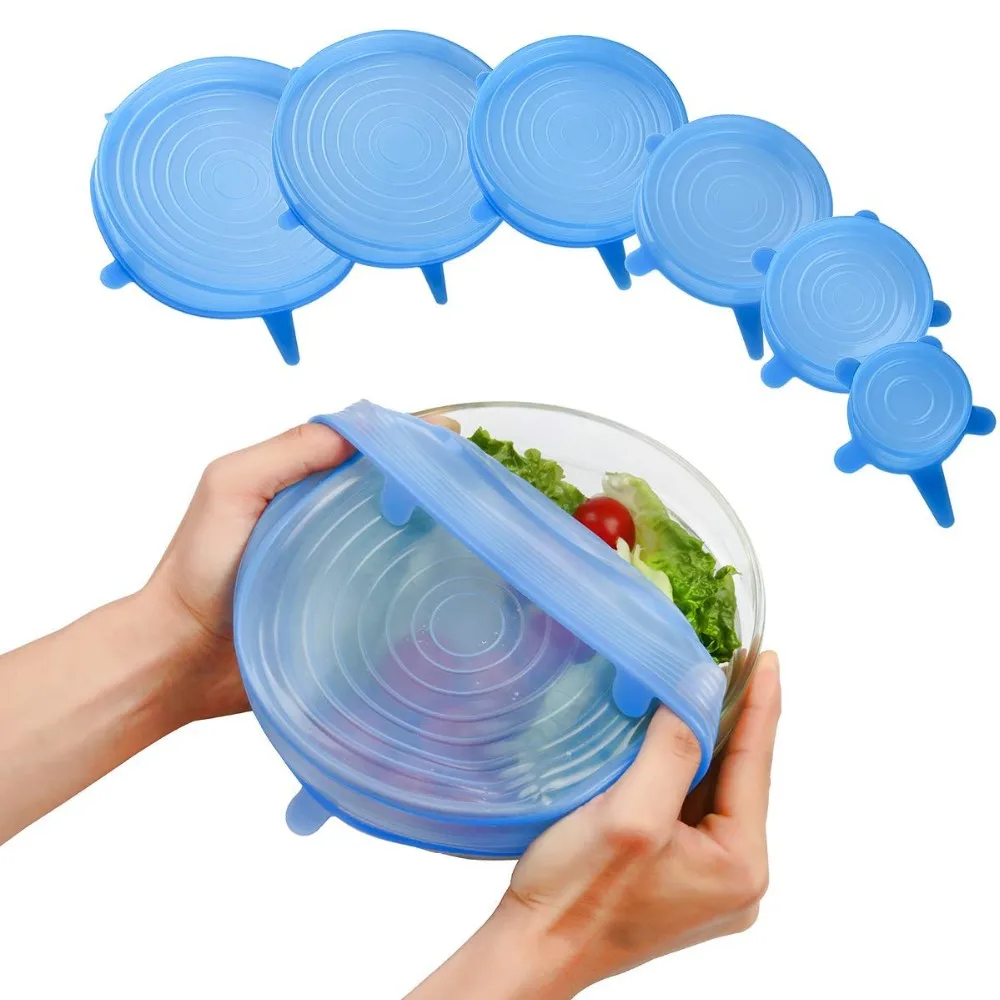 Silicone Stretch Lids Durable Stretch And Seal Lids For Keeping Food 