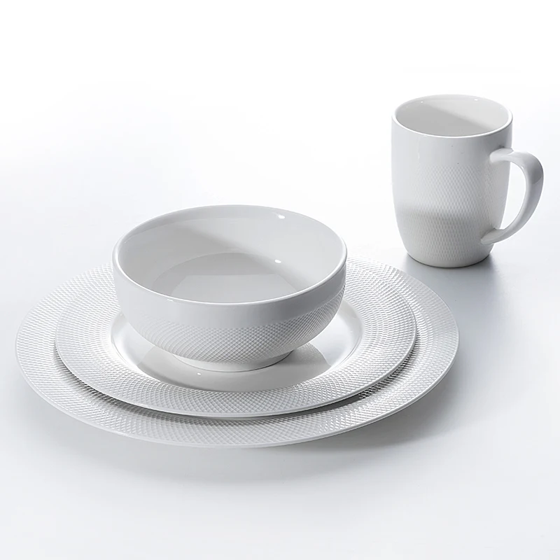 

Hosen Fashion Design Pure White Dinnerware Set 16, Dinnerware Dinner Set#