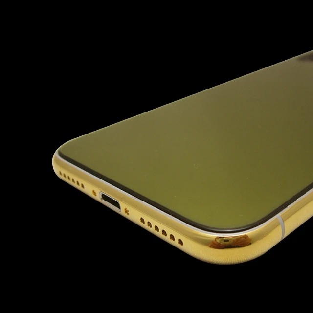 Custom gold frame with glass back plate for iPhone X