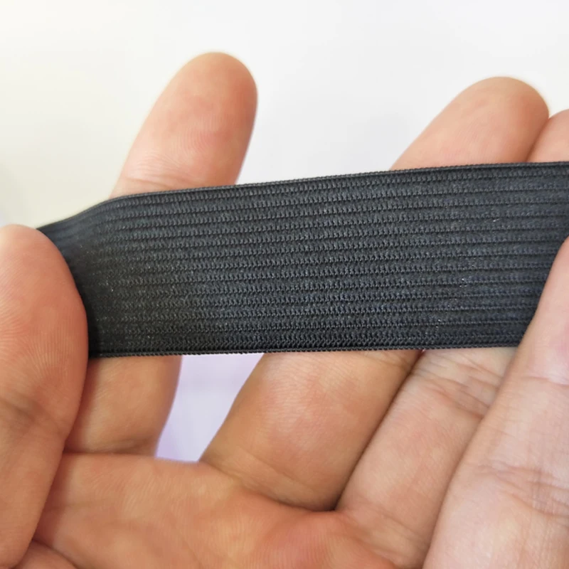 

eco-friendly width elastic braid cheap rubber crochetunderwear elastic band manufacturers for garment, Black white