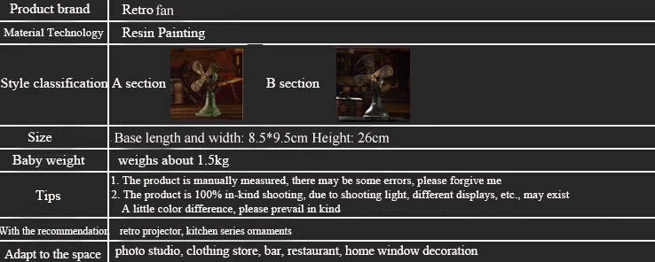 Model Fan Wholesale Retro Vintage Prop Model Handmade  Ornaments Home Decorative Items Crafts