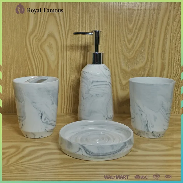 French Style Bathroom Accessory Set Source Quality Fashional Double Clay Ceramic Bathroom Accessories Sets