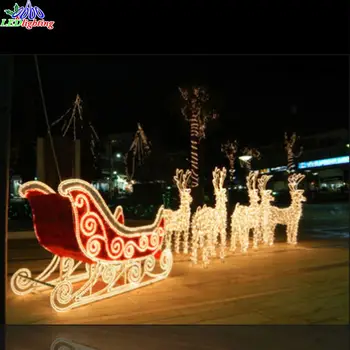 Christmas Life Size Led Reindeer Sleigh With Santa Claus Buy