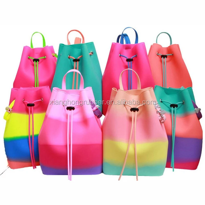 

Fashion Candy Jelly Silicone Day Backpack For Girls Best Waterproof Silicone School bag Swimming Bag, Sample color or as you wish