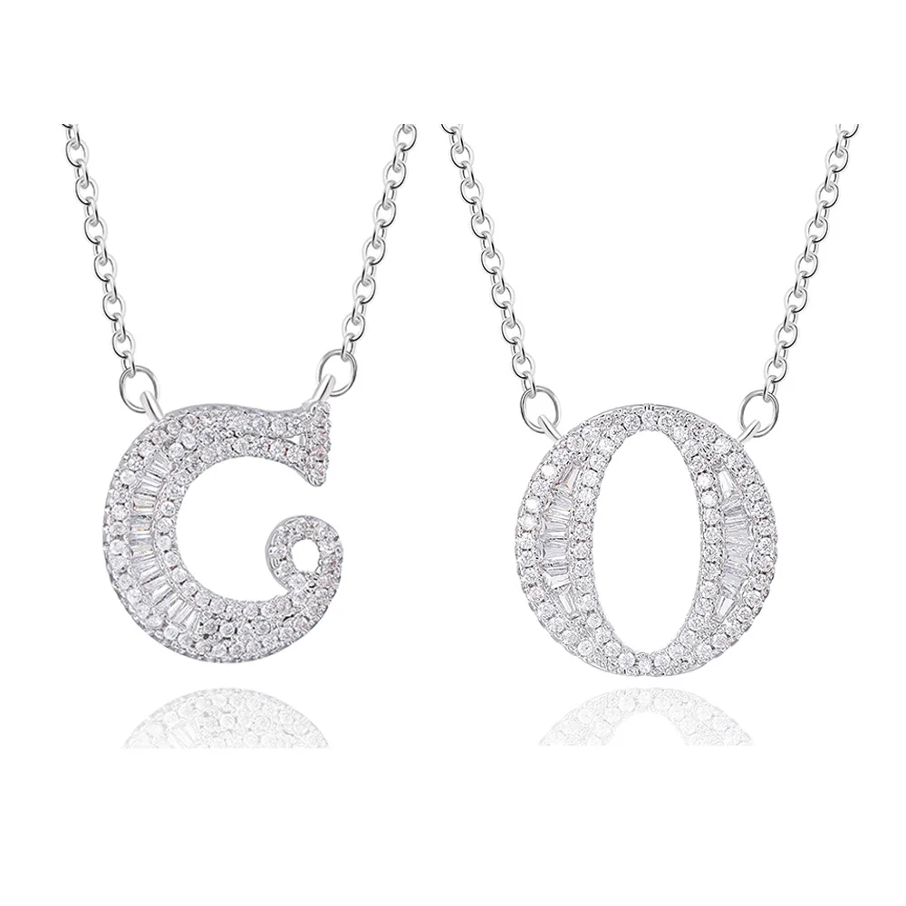 

DIY romantic 26 English letters clavicle jewelry ALLOY necklace for women, Silver plated