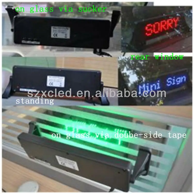 Mini car rear window/front window LED message display