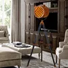 chinese Vintage antique Three legs tripod red copper tall wooden floor lamp for living room