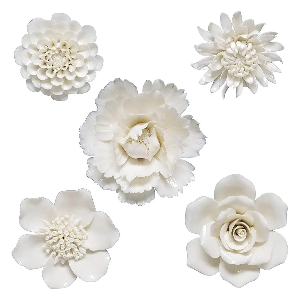 
Cream Ceramic Floral Decor Wall Art Flower  (62056198364)