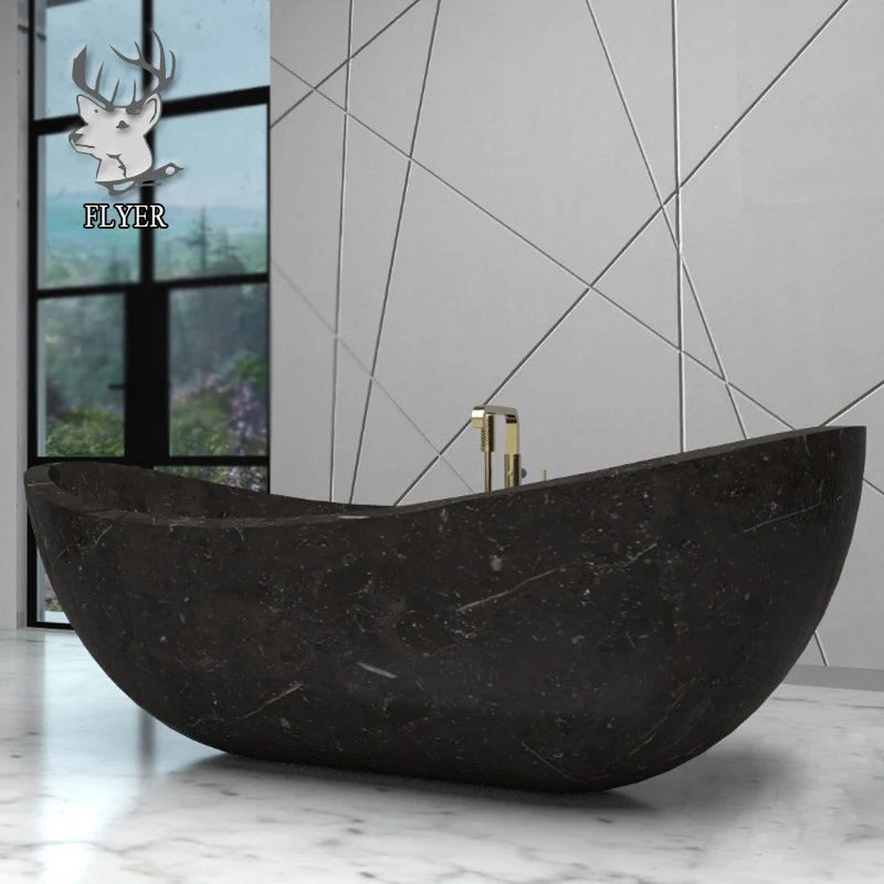 Hand Carving Nature Black Stone Bathtub Freestanding Buy Stone