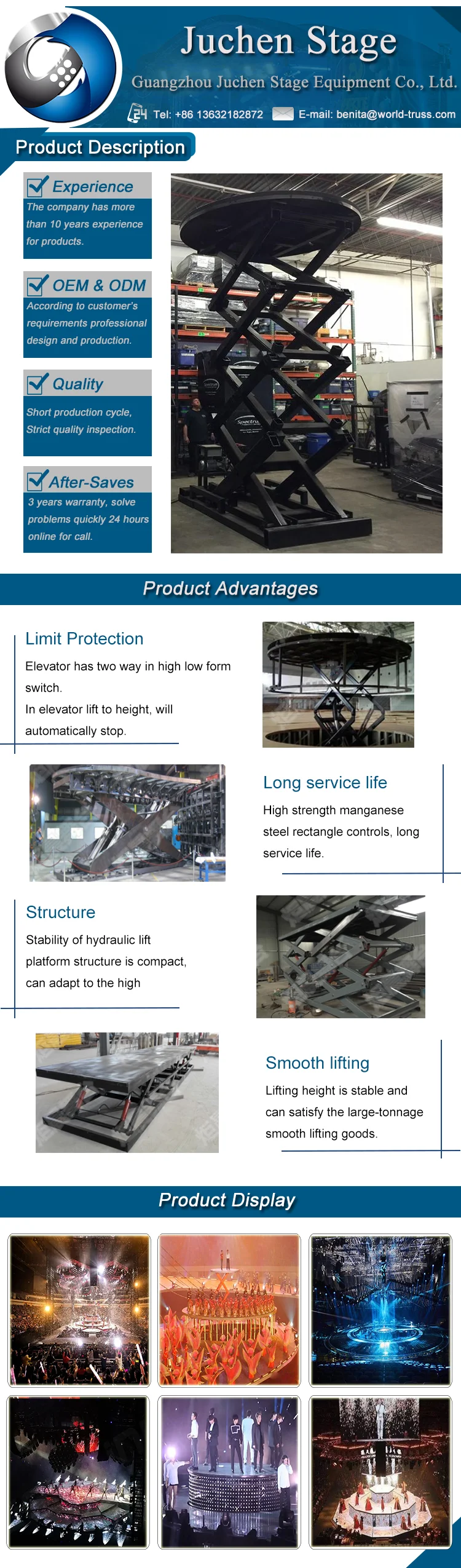Diy Design Stage Fixed Lift Stage Concert Lifting Stage Electric