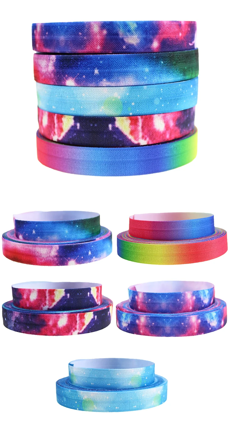 Rainbow Galaxy Elastic Ribbon Gift Bands Buy Package Elastic,Rainbow