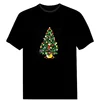 Bulk sell Christmas light up dance t-shirt/ladies led t shirts/el t shirt