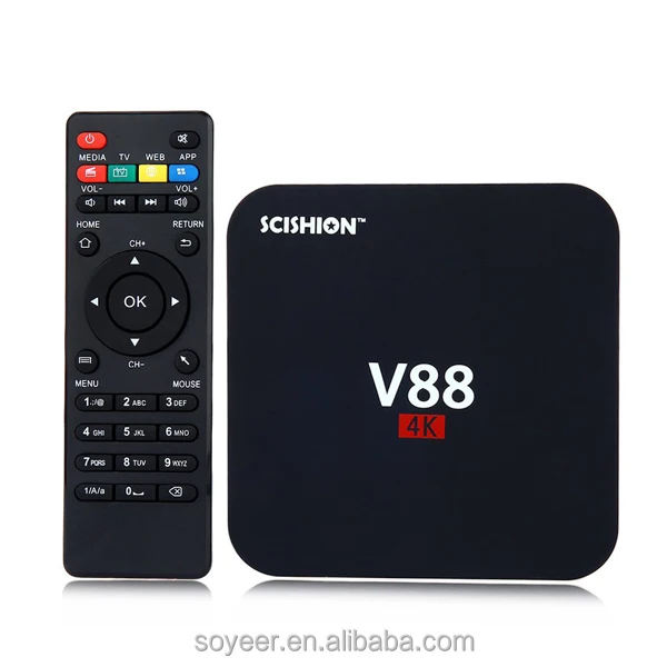 

Soyeer Free Shipping android tv box RK3229 V88 Android 6.0 TV BOX 1G 8G Set Top Box V88