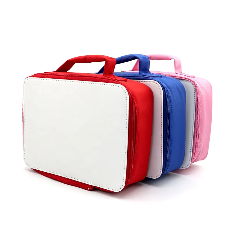 

Ready To Ship Cheap Factory Custom Printable Lunch Box Sublimation Blank Lunch Bag, Black/ red/blue/pink