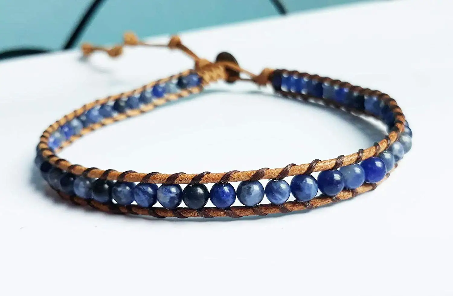 Kyanite stone anklets blue anklets leather anklets men anlets women anklets gift anklets fashion anklets boy anklets girl anklets
