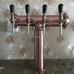 Image of GHO Retro Copper Beer Tower 4ways Draft Beer Column Table-top Beer Tower