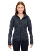 100% polyester Sport Red Ladies Pulse Textured Bonded Fleece Jacket with Print