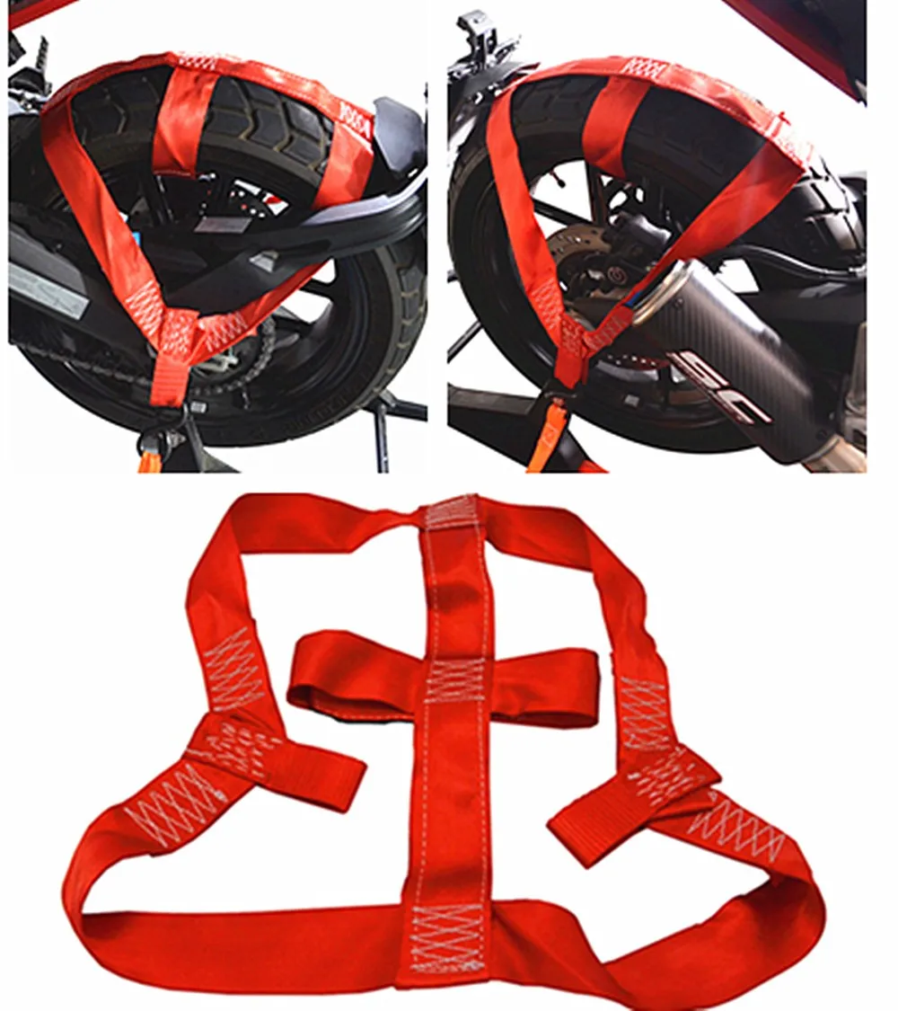 1pc Length Heavy Duty Tiedown Motorcycle Rear Wheel Handlebar Transport
