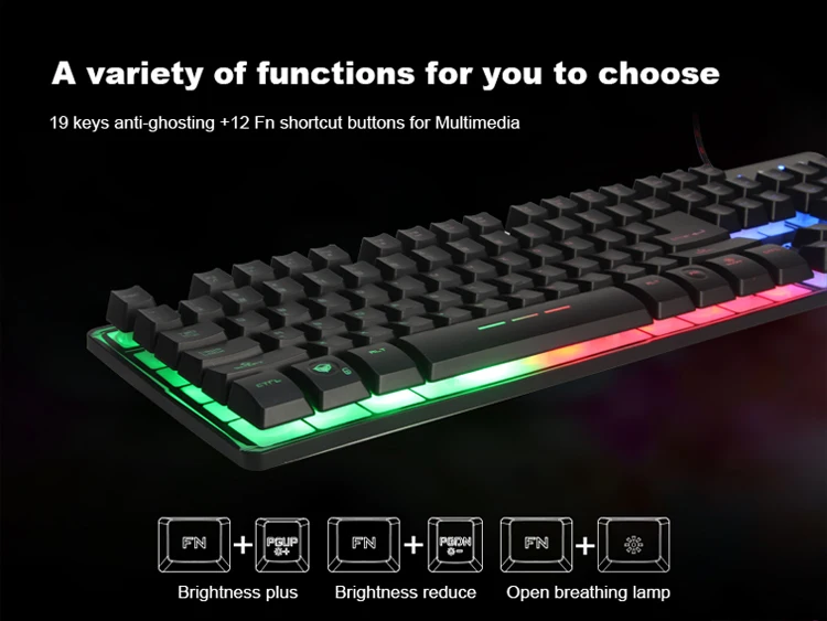MeeTion K9300 Keyboards Wholesale Plastic Lights Support Spanish Game