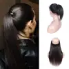 Virgin Brazilian human hair straight 360 lace frontal wig closure with baby hair for black women