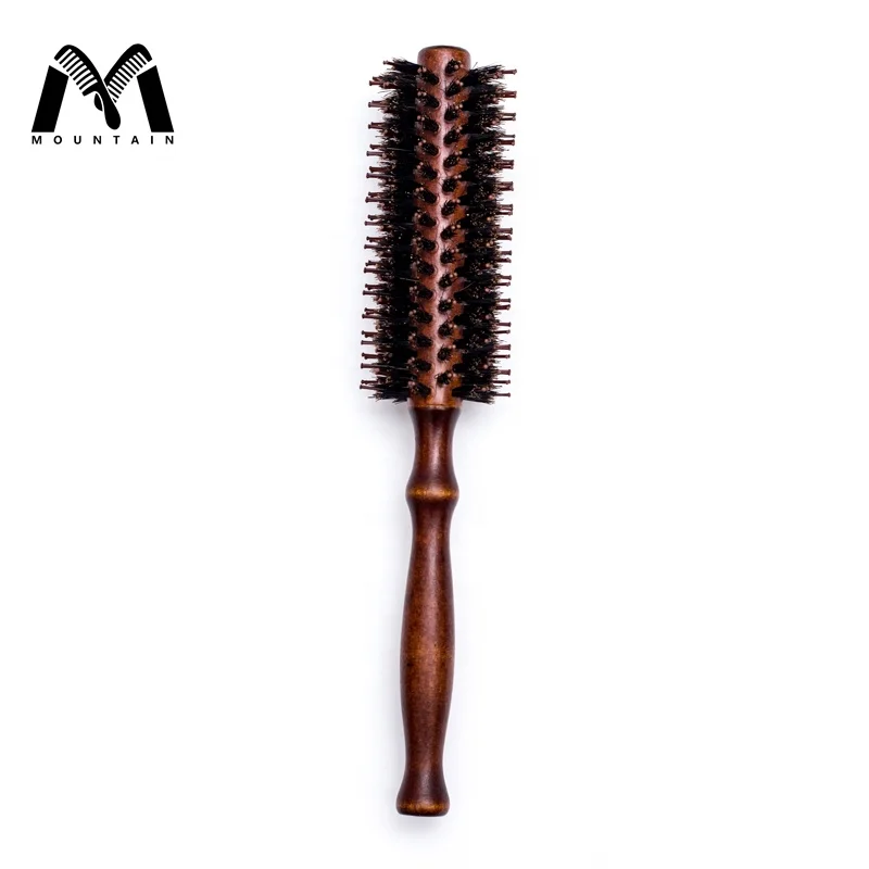 

Wooden Rotating Round Barrel Anti-Static Hair Brush Mixed With Natural Boar bristle and Nylon Pin Spornette Styling Brush, N/a