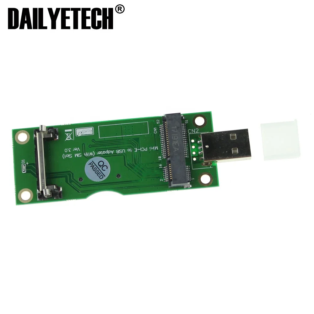 

Mini PCI-E to USB Adapter card With SIM card Slot for WWAN/LTE Module from DAILYETECH, Green