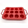 Red round shape silicone cake tools small muffin cake baking molds