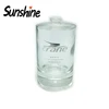 Old fashioned style empty clear round shape parfum glass bottle