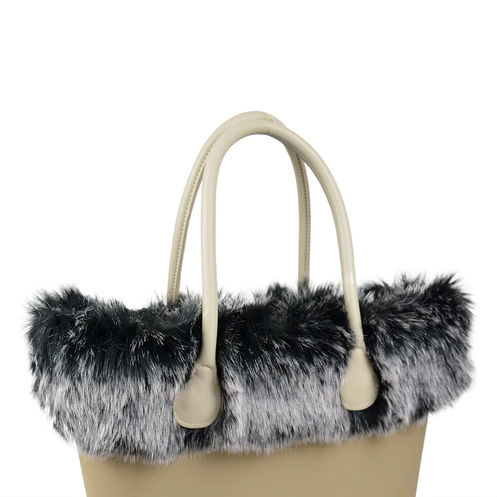 

New design classic mini faux fox fur trim obag plush thermal decoration for o bag