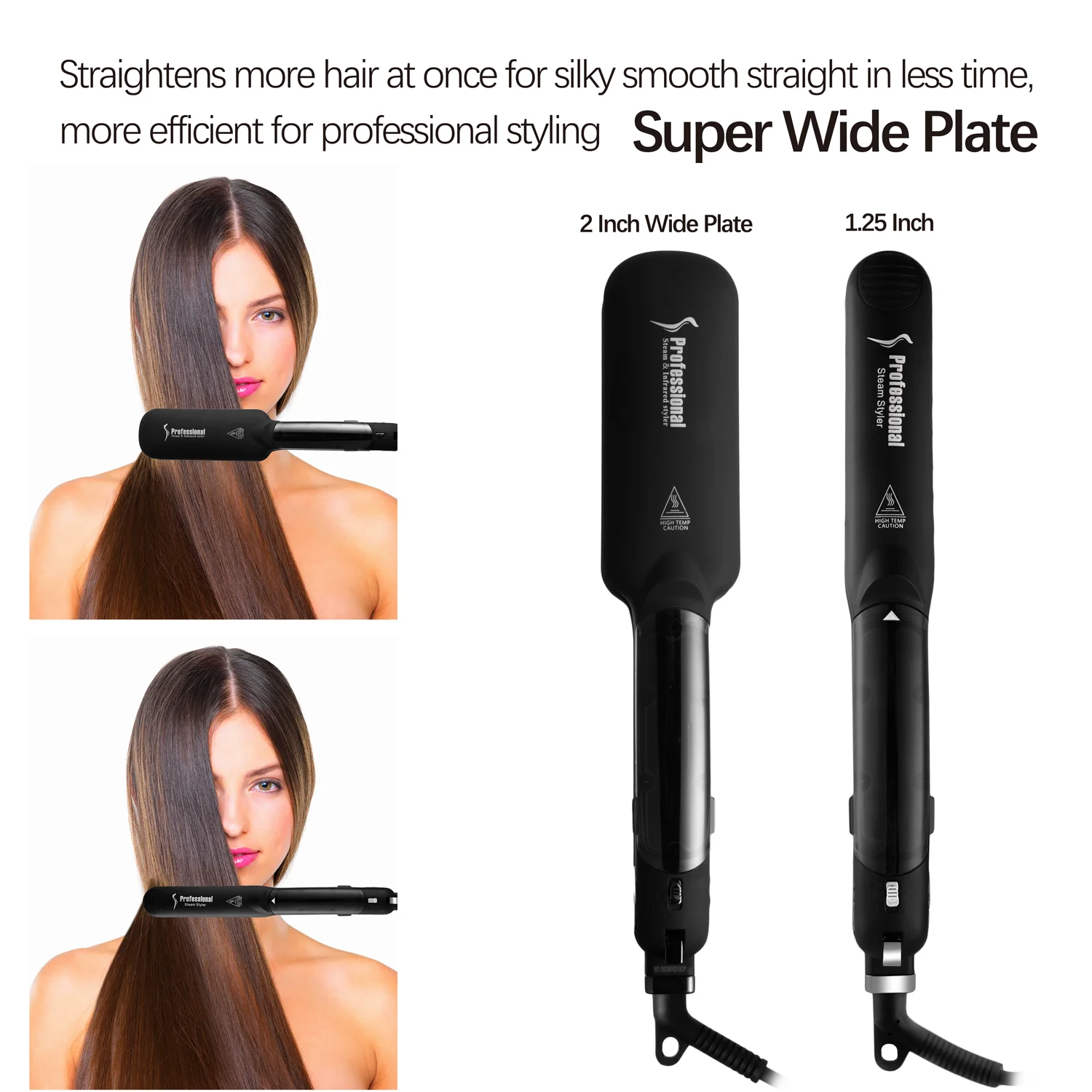 Ceramic hair straighteners with steam фото 39