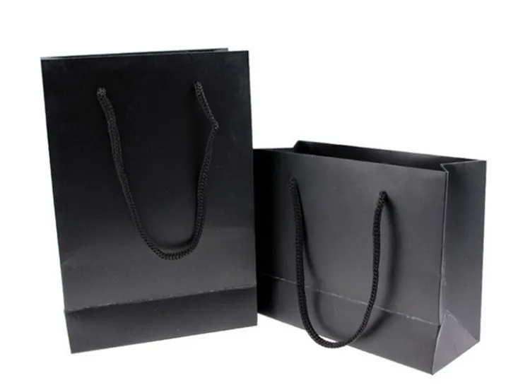 Custom Black Glossy Art Paper Packing Paper Bags For Shopping and Gifts 1.jpg