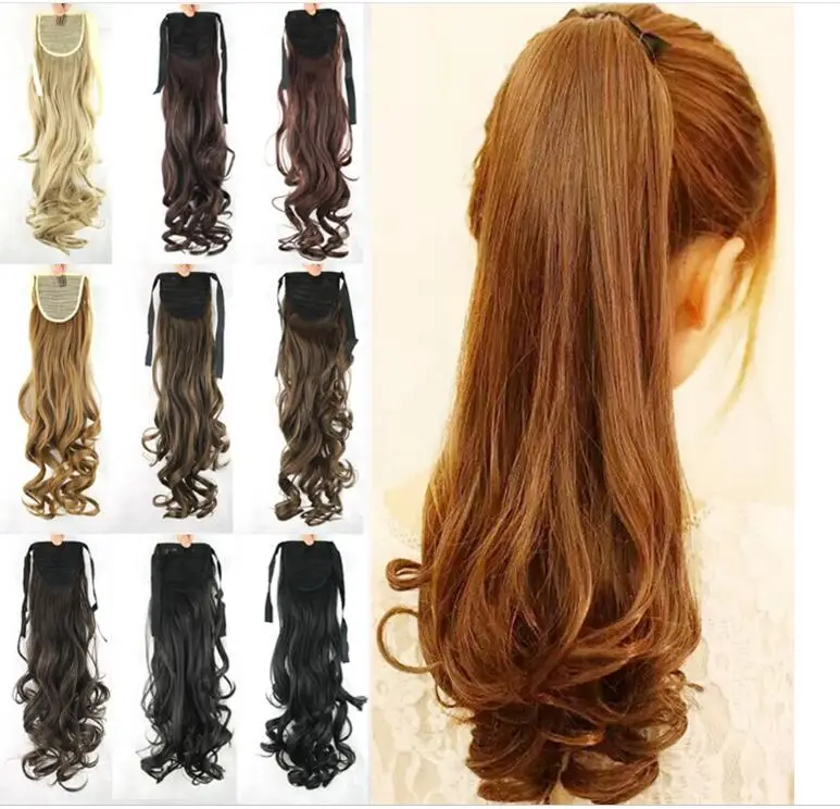 

Synthetic band ponytail extension clip wig natural swing clip in curly hair extension ponytail wig headwear, As picture