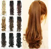 

Synthetic band ponytail extension clip wig natural swing clip in curly hair extension ponytail wig headwear