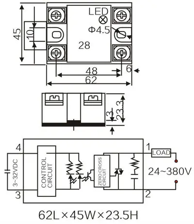 Ssr 40da схема подключения