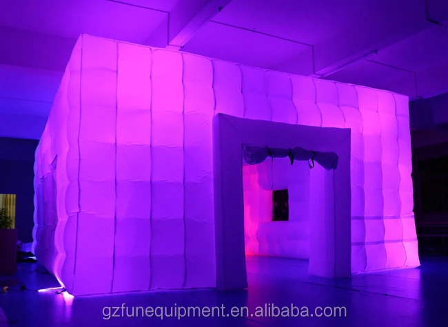 LED lighting used commercial grade white wedding event party inflatable square cube tent photo booth