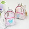 Bling Sequin Girls Kids Cute teens unicorn cartoon lady fashion mini size school pink backpack