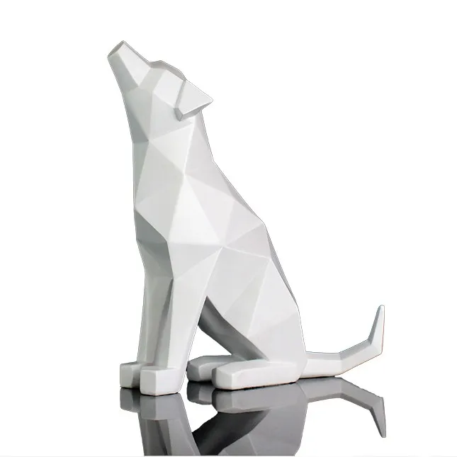 Dog Statue Decor Decorative Geometric SCULPTURE Home Decoration Nordic Style Resin Europe Artificial Animal details