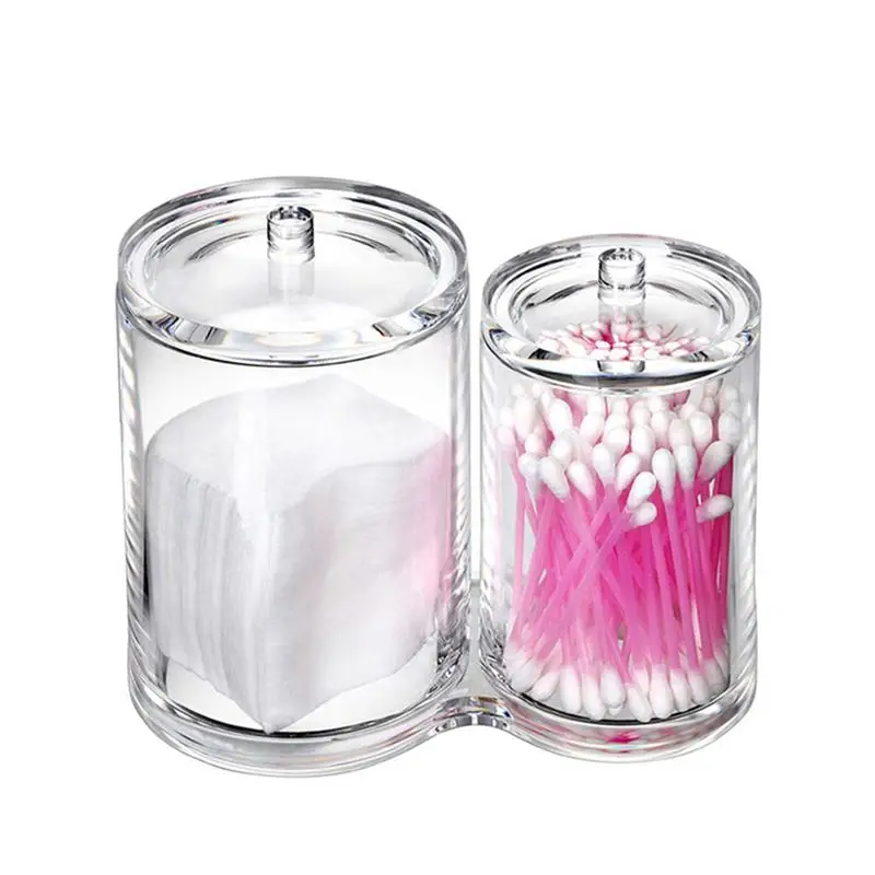 

Cotton Ball Swab Holder Organizer Storage Box Acrylic Round Cotton Pad Container Case