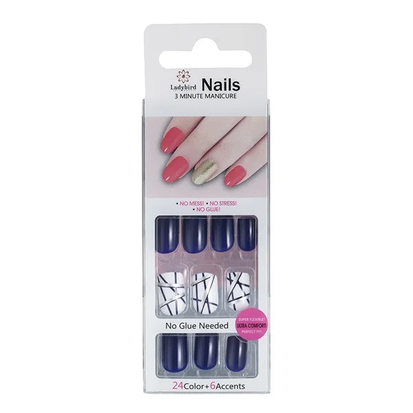

Press on Artificial Nails Cool blue S923