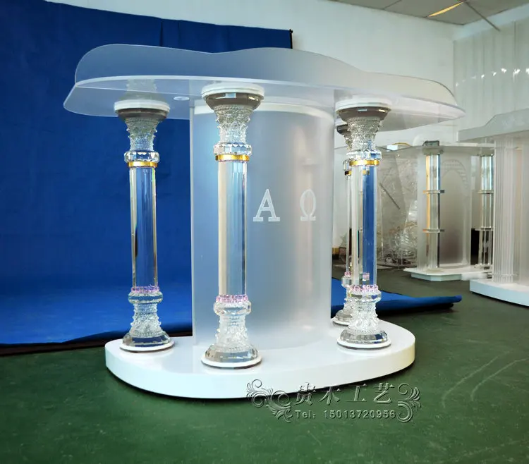 

AKLIKE Acrylic Table Glass Lectern Price Church Podium Latest Design Nobility Elegant, Customized color