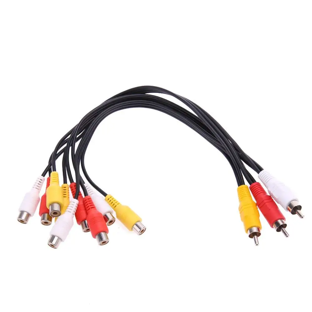 Get Quotations · ERTIANANG 3 RCA Male to 9 RCA Female Composite Audio Video  AV Cable Splitter for For