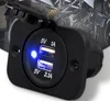 Boat Marine Carvans 12V Waterproof Power Outlet Cigarette Lighter Socket 2.1A Dual USB Charger Panel Flush Mount