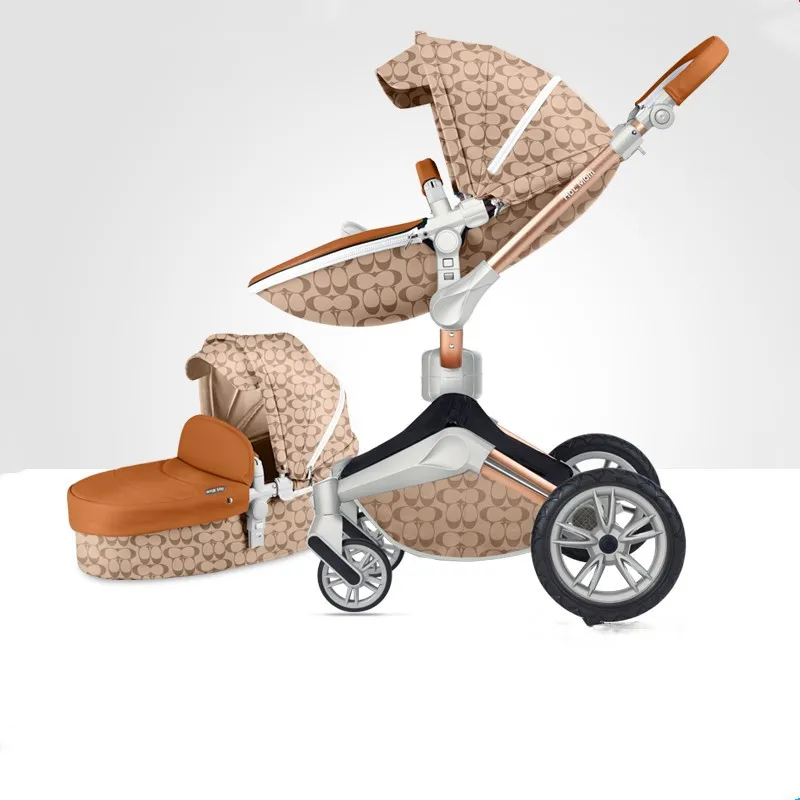 Hot Mom Luxury 2 in 1 Baby Stroller Fashion and High Landscape Stroller free shipping