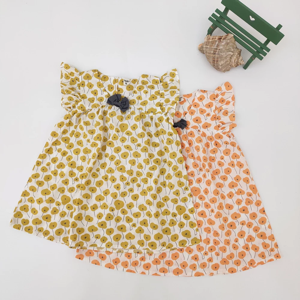 

2019 high quality 100% cotton summer girls clothes baby dress for kids, Picture shows