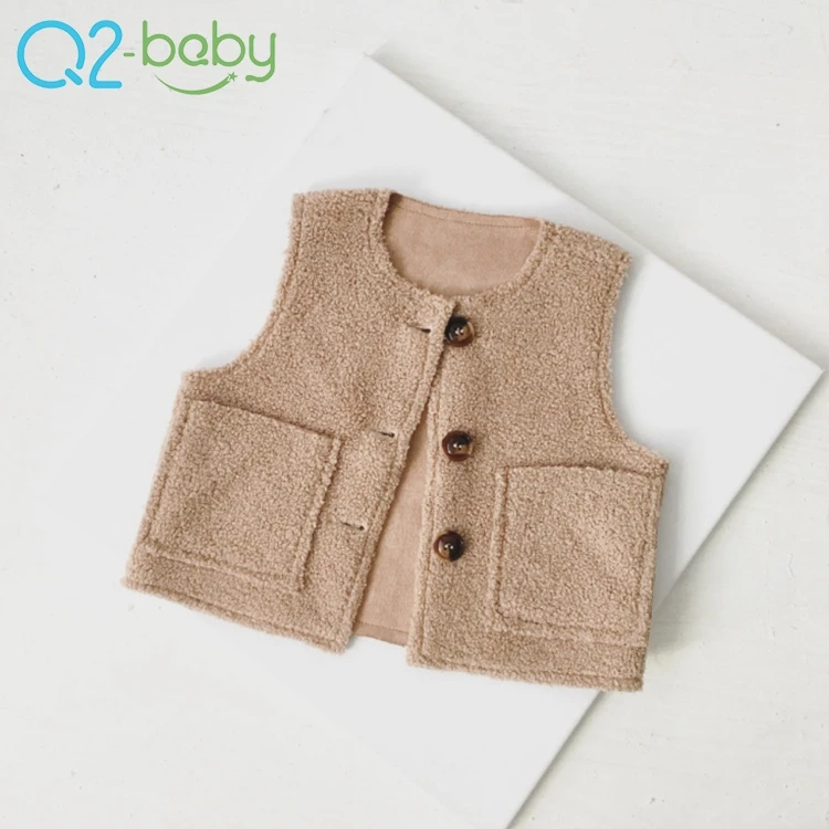 
Winter new products Fashion casual cashmere suede composite vest unisex baby vest 2270 