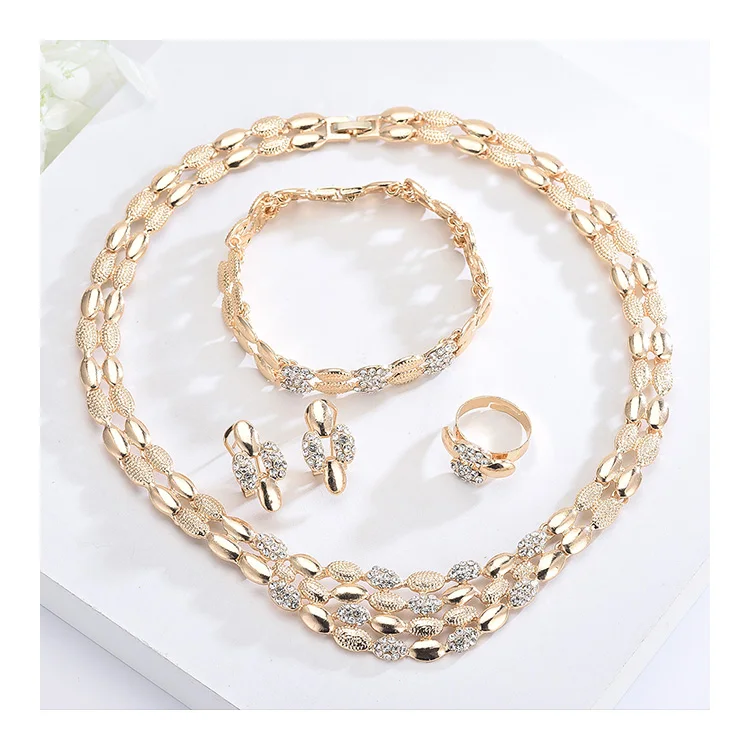 

S10131 Competitive Price Ethiopian Wedding Gold Plated Wholesale Jewelry Set