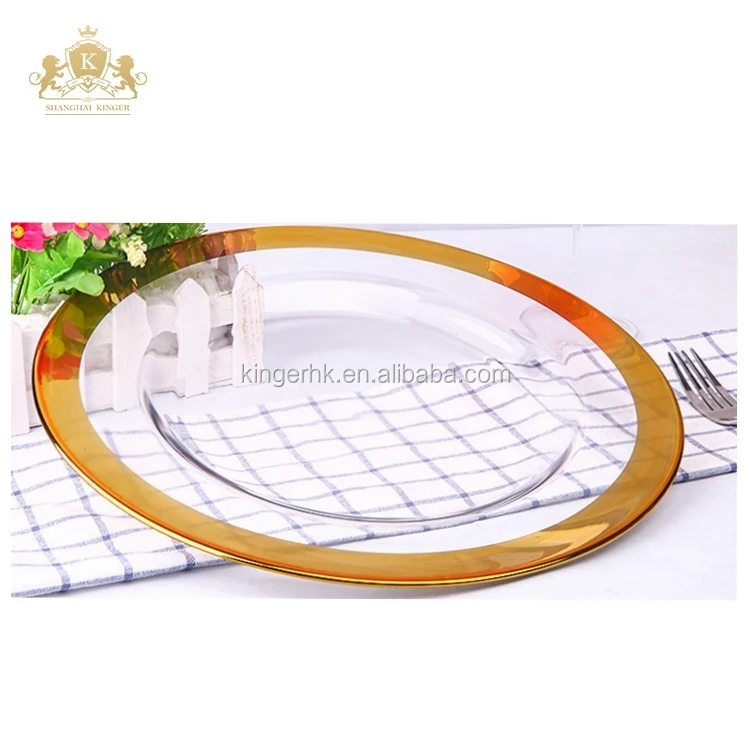 
Gold rim decorative charger plates for Wedding and marriage celebration 